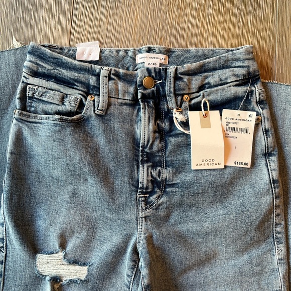 NWT Good American Good Waist Blue Skinny Jeans Size 2/26 - Picture 2 of 4